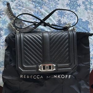 Rebecca Minkoff Quilted Leather Crossbody Bag in Black